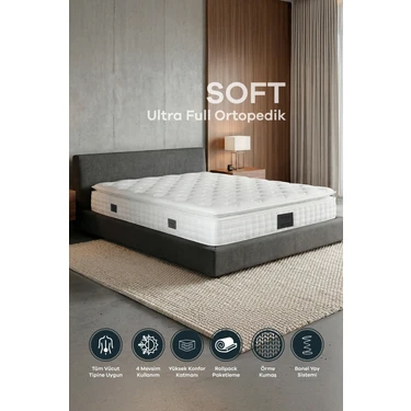 Mobyat Soft Ultra Full Ortopedik Bel ve Sırt Destekli Pedli Yaylı Yatak 