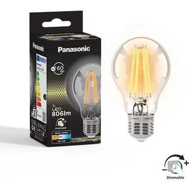 Panasonic  E27 Dim Edilebilir Filaman Lamba 7W 806LM 2700K