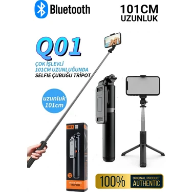Oxid Bluetooth Selfie Çubuğu Kumandalı, Tripodlu, Uzatılabilir Telefon Tutucu Selfi Çekim Aparatı