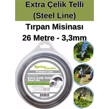 Kl Home (Steel Line) 3,3 mm Extra Çelik Telli Tırpan Misinası-26 Metre