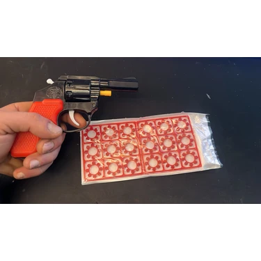 İrhanlar Oyuncak Plastik Tabanca Kapsül Pat pat1 Tabanca Mantar Kovboy Patlayan Tabanca (Kapsül