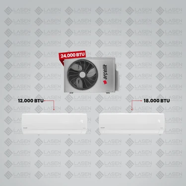 Arçelik 1+2 Multi Sistem Klima / 24100 Md Pro Dış Ünite ( 12.000 Btu Beyaz Iç Ünite + 18.000 Btu