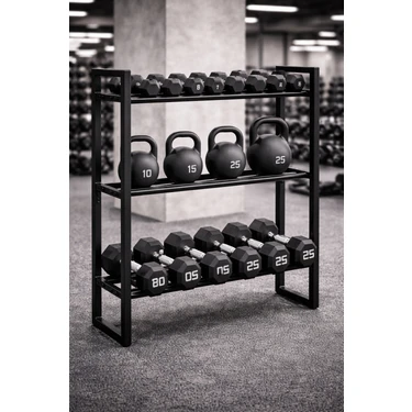 Spor Salonu Ağırlık Sehpası - Dumbbell, Kettlebell ve Halter