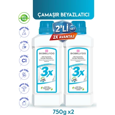 BioBellinda 3x Ultra Konsantre Çamaşır Beyazlatıcı 750 gr (2'li