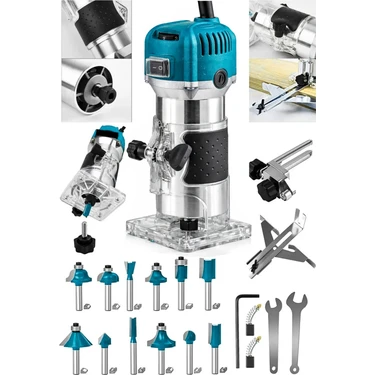 Moonshop 4400 Watt Profesyonel Formika Traşlama Freze Makinası 6 mm Pens ile 2 Yıl