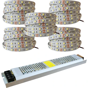 Amber LED 3 Dirençli Double PCB Yeni Nesil Şerit LED 25 Metre Amber + 30 Amper 360W LED