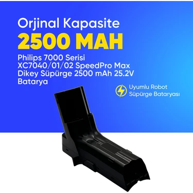 Philips 7000 Serisi XC7040/01/02 SpeedPro Max Dikey Süpürge 2500 mAh 25.2 V  Batarya – Orjinal