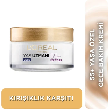 L'Oréal Paris Yaş Uzmanı 55+ Kırışıklık Karşıtı Yenileyici Gece