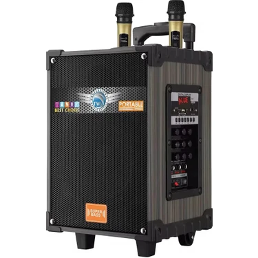 LT-910 Şarjlı Kumandalı Çift Mikrofonlu Hoparlör Karaoke Sistemi 80 Watt Taşınabilir Amfi