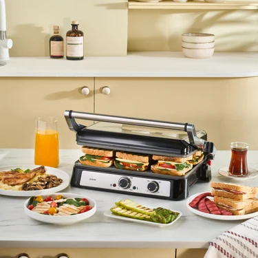 Emsan Toastmate 6 Dilim Kapasiteli Zaman Ayarlı Döküm Plakalı Izgara ve Tost Makinesi Inox