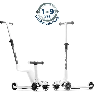 Smartrike Xtend Mini-Ride 4 Aşamalı Büyüyen Oturaklı Scooter – 1-9 Yaş Katlanabilir LED