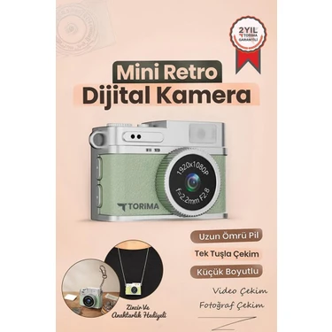 Torima Mini Dijital Kamera Selfie Video Vlog Kamerası Mini Anahtarlık 1080P CMR35 Açık