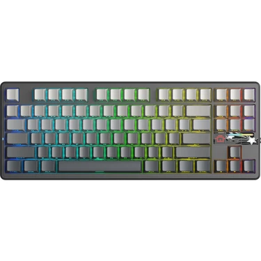 Aula F87 Pro V2 Mekanik Rgb Tkl Graywood V4 Switch Kablosuz Makrolu Hot Swap Klavye Gradyan