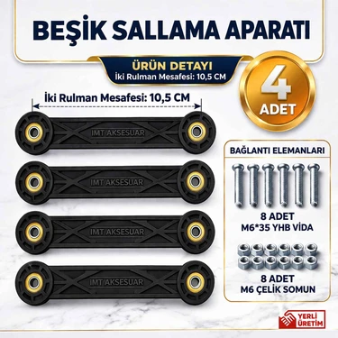 İmt Aksesuar Beşik Sallama Aparatı (Iki Rulman Deliği Aralığı 10,5 Cm) 4