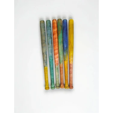 Beyzbol Sopası - Kayın Ağacı, Doğal Boya ile Renklendirilmiş (65CM x