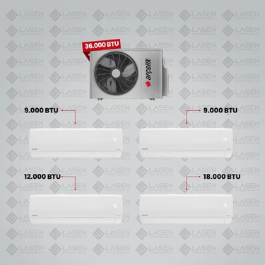 Arçelik 1+4 Multi Sistem Klima / 36100 Md Pro Dış Ünite ( 2 Adet 9.000 Btu Beyaz + 12 Btu Beyaz +
