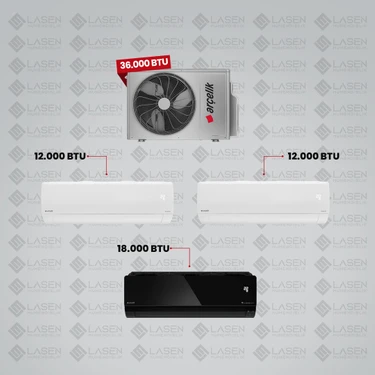 Arçelik 1+3 Multi Sistem Klima / 36100 Md Pro Dış Ünite ( 2 Adet 12 Btu Beyaz + 18 Btu Siyah Iç