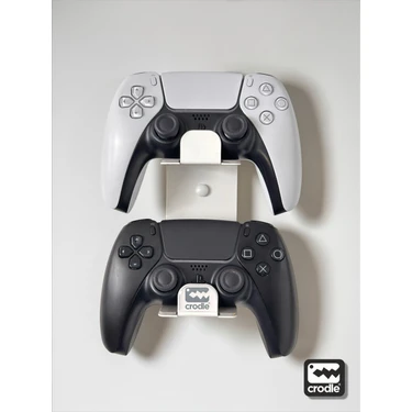 Crodle Duvara Monte Edilebilen Siyah Gaming Ps4 Ps5 Xbox Joystick Controller Tutucu ve Kulaklık