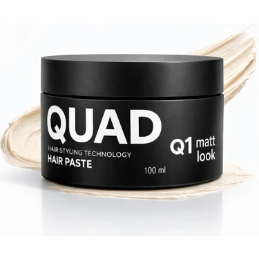 QUAD Q1 Matt Look Saç Wax 100 ml – Mat Wax, Güçlü Tutuş, Doğal Görünüm & Hacim Veren Saç