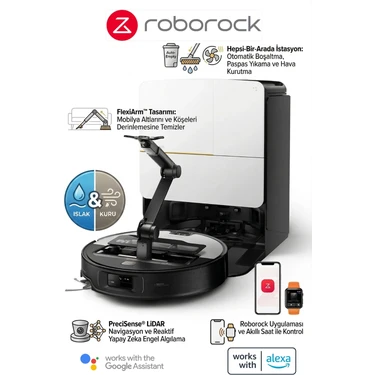 Roborock Saros Z70 Gümüş Robot Süpürge: 22.000 Pa Emiş Gücü, Fiyatı