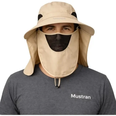 Mustran Uv Korumalı Sök Tak Maskeli Unisex Enseli Şapka Sinek Koruyucu Tarla Balıkçı Kamp Outdoor