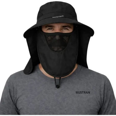 Mustran Uv Korumalı Sök Tak Maskeli Unisex Enseli Şapka Sinek Koruyucu Tarla Balıkçı Kamp Outdoor