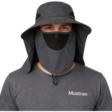 Mustran Uv Korumalı Sök Tak Maskeli Unisex Enseli Şapka Sinek Koruyucu Tarla Balıkçı Kamp Outdoor