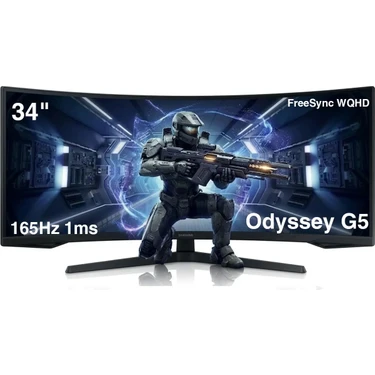 Samsung Odyssey G5 LC34G55TWWRXUF 34" 165Hz 1ms (HDMI+Display) FreeSync WQHD Curved LED