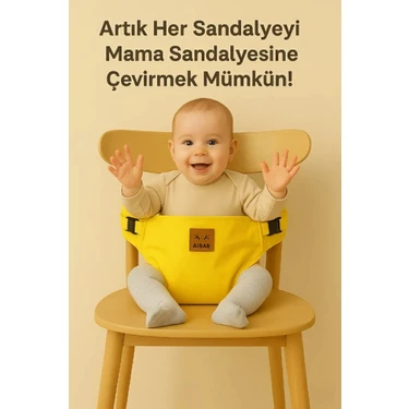 Taşınabilir Güvenli Mama Sandalyesi - Aibar Marka, Sarı
