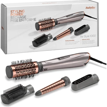 BaByliss Air Styler 1000W 200 Derece İyon Etkili 4 Başlıklı Hava Üflemeli Saç Şekillendirici Seti