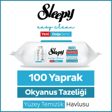 Sleepy Ocean Yüzey Temizlik Havlusu Mendili Okyanus Tazeliği 100