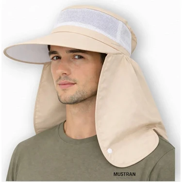 Mustran Unisex Uv Korumalı Geniş Siperli Ense Korumalı Yazlık Güneş Şapkası Plaj Tarla Günlük