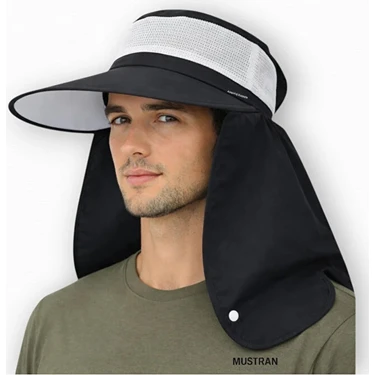 Mustran Unisex Uv Korumalı Geniş Siperli Ense Korumalı Yazlık Güneş Şapkası Plaj Tarla Günlük