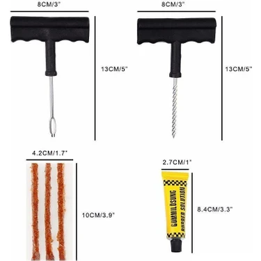 deyhome 6 Parça Lastik Tamir Kiti – Araba, Motosiklet ve Bisiklet Için Pratik Hızlı Onarım Seti