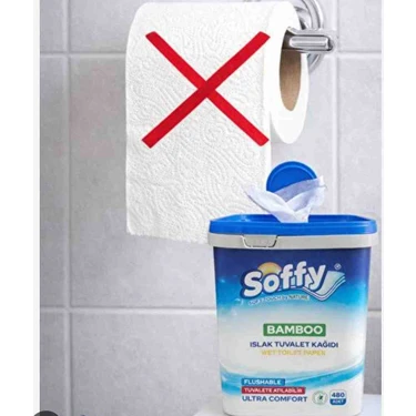 Soffy 3 Katlı Islak Tuvalet Kağıdı 480 Adet Ultra Yumuşak ve Ekstra Dayanıklı