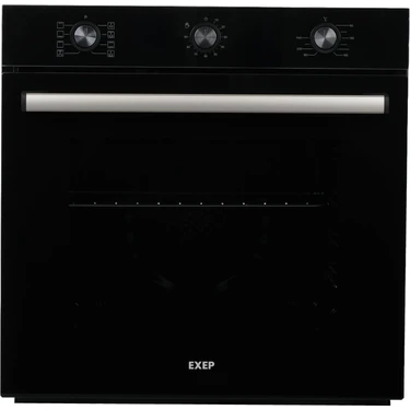 exep ef-240 siyah ankastre fırın(71 litre-turbo fan-6 programlı-