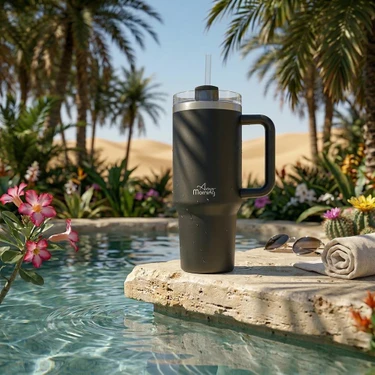 Any Morning Vaha 1200 ml Üç Kademe Çevirmeli Kapaklı Çift Katman Çelik Termos Mug