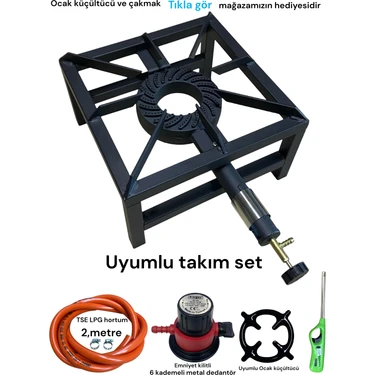 Orgaz Volkan Sanayi Tipi Yer Ocağı Canavar Yüksek Alevli Profil Tüplü Döküm Ocak+ Dedantör Hortum