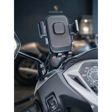 Zoli Motosiklet Telefon Tutucu Metal Ayna Bağlantı Aparatlı, Otomatik