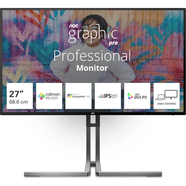 Aoc U27U3CV 27\" 60 Hz 4 Ms 4K Pivot IPS Adaptive Sync