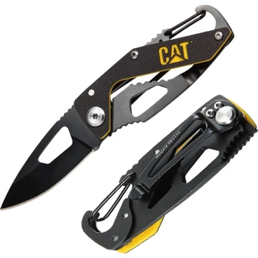 Cat DA980266 Kemer Askı Kancalı Karabinalı Katlanabilir 13CM Paslanmaz Çelik Siyah Kamp