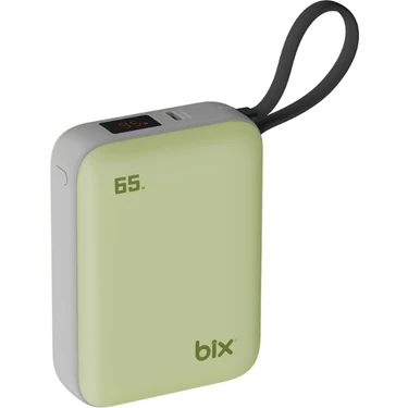 Bix PB120 20000MAH Pd 65W Cep Boyu Kompakt Tasarımlı Dijital Göstergeli Powerbank Taşınabilir Süper