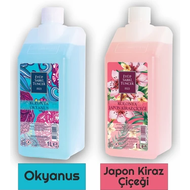 Eyüp Sabri Tuncer Okyanus ve Japon Kiraz Çiçeği 1 Litre 68 Derece Kolonya İki Farklı