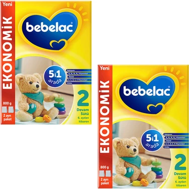 Bebelac Toz Devam Sütü 800 gr 6 - 9 Ay İçin Sütlü 2 Adet Fiyatı