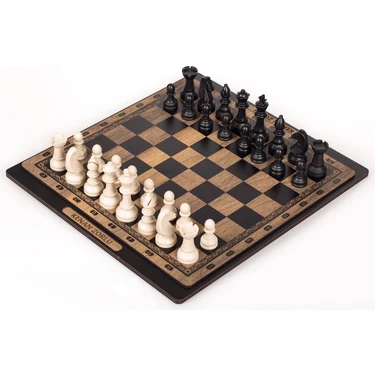 İsimlik Sepeti Ahşap Satranç Takımı 33 cm x 36 cm Kişiye Hediye Özel