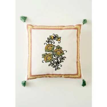 Bella Maison %100 Pamuk Indian Dream Nakışlı Kırlent Kılıfı (43x43