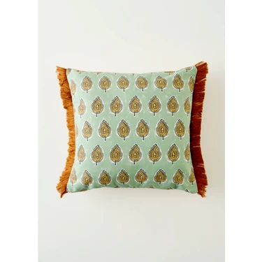 Bella Maison Indian Elegance Renkli Püsküllü Kırlent Kılıfı 43x43 cm Etnik Desenli Şık