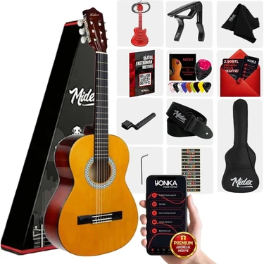 Midex CG-270M Doğal Renk Klasik Gitar 4/4 Yetişkin Boy Sap Ayarlı Full