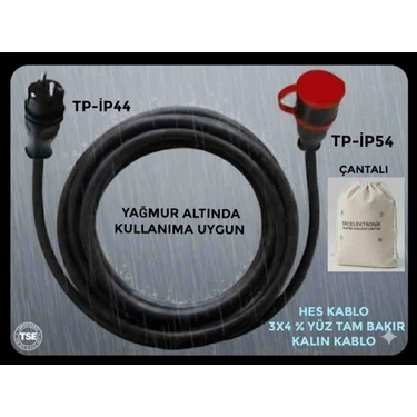 Srcelektronik Hes Kablolu Araç Şarjı Uyumlu (12-70) Metre Arası (3x4 Ttr Tam Bakır)( Ip 44-54 Tp