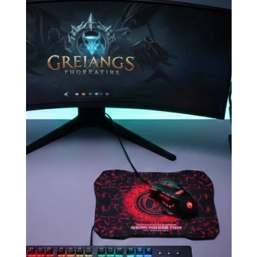 İlk El Grup Gaming Mouse Mousepad Seti 3 Dpı Ayarı ve LED Işıklı Ergonomik